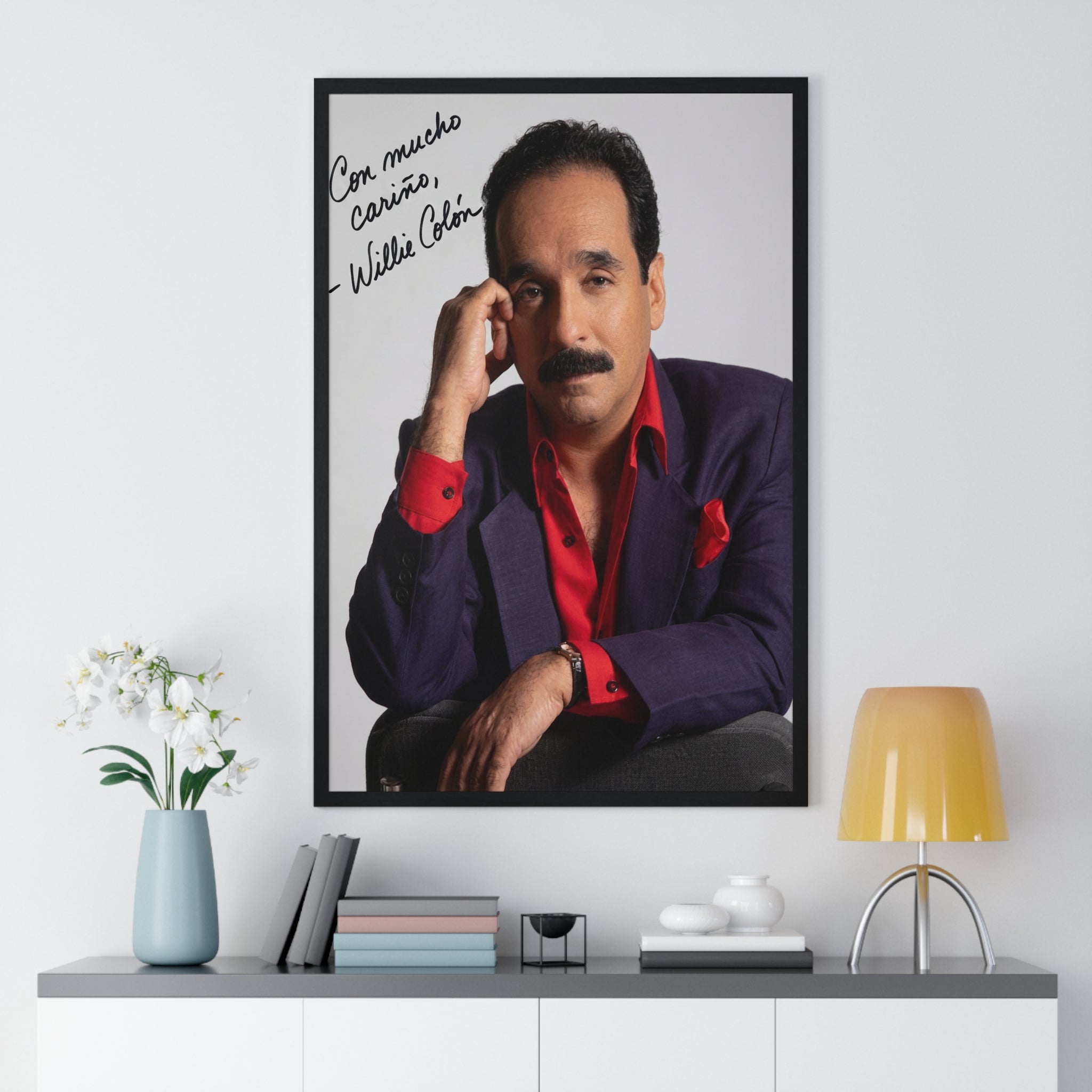 Autographed Portrait Poster - 'Con Mucho Cariño' Vertical Framed Art