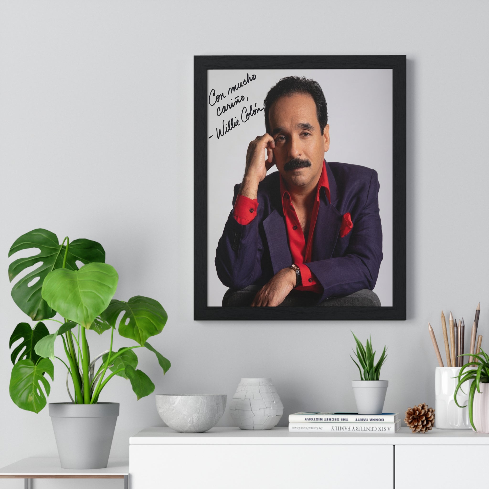 Autographed Portrait Poster - 'Con Mucho Cariño' Vertical Framed Art