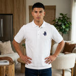 Embroidered COQUI Polo Shirt with Navy Crest